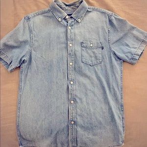 OBEY Worldwide: Blue Short Sleeved Button Down Shirt